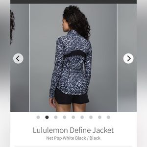 Lululemon Define Jacket size 10 black/White